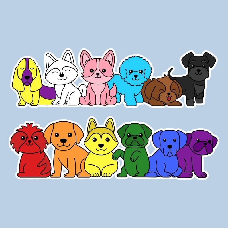 Pride Progress Flag Dogs for Equality