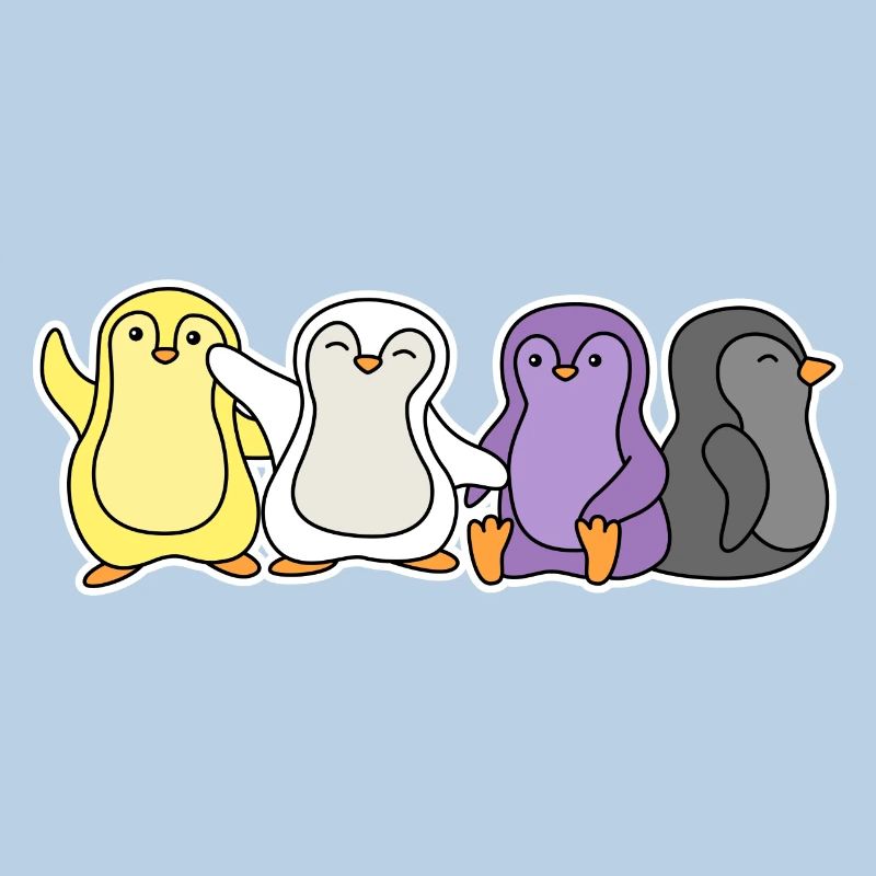 Conception de pingouin drapeau non binaire pour Enbys