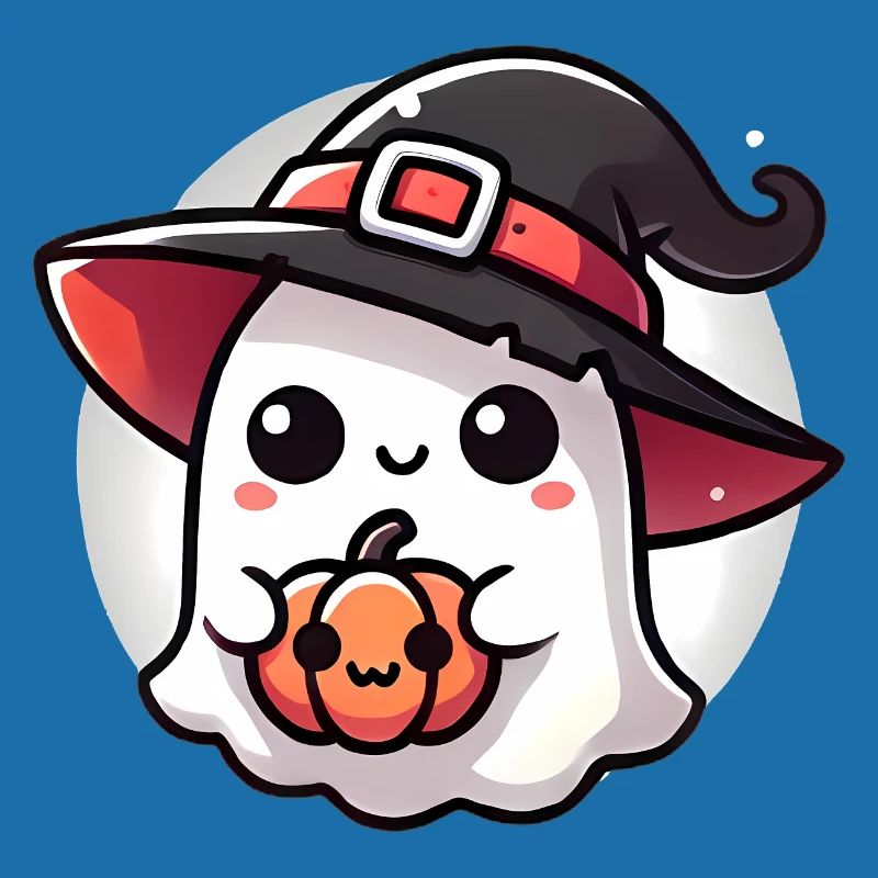 Fantôme d’Halloween mignon avec chapeau de sorcière