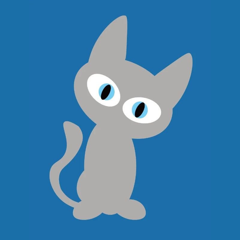 Graue Katze oder Kater als cooles Katzen Design