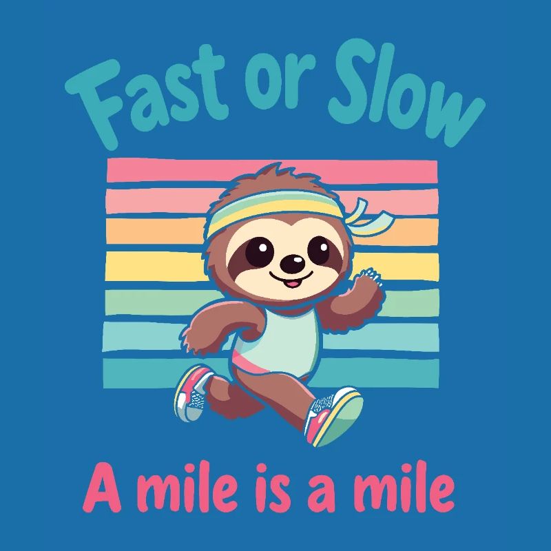 Schnell oder langsam eine Meile ist eine Meile Lustiges Faultier-Joggen