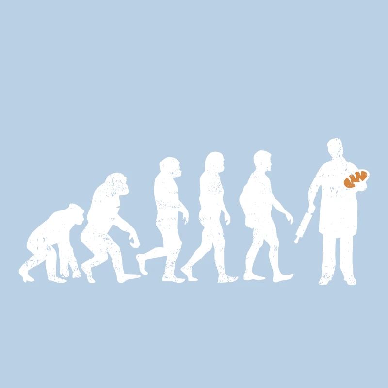 Bäcker evolution geschenk brot backen beruf teig
