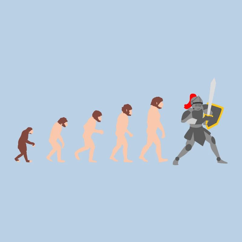 Ritter Human Evolution Lustig Design Geschenkidee