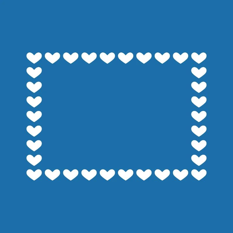 Rectangle frame heart customizable white