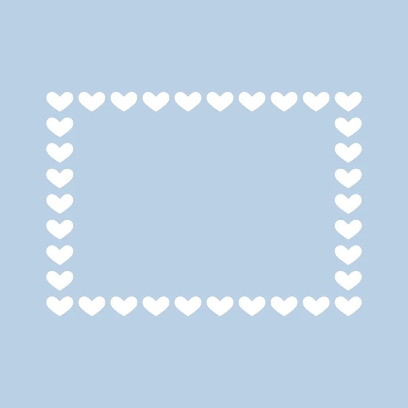 Rectangle frame heart customizable white