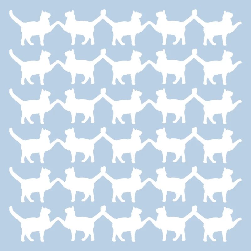 Many Cats Pattern Paws Hands Tail Greeting