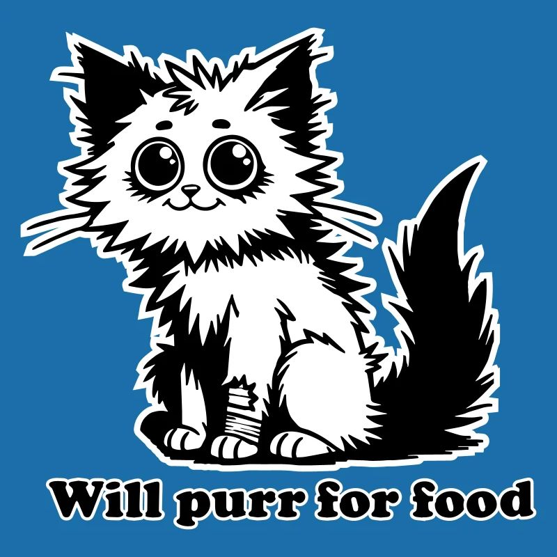 Chat sans abri - Will ronronnera pour la conception de nourriture