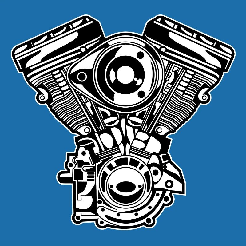 Motorcycle Engine / Engine 01_black white