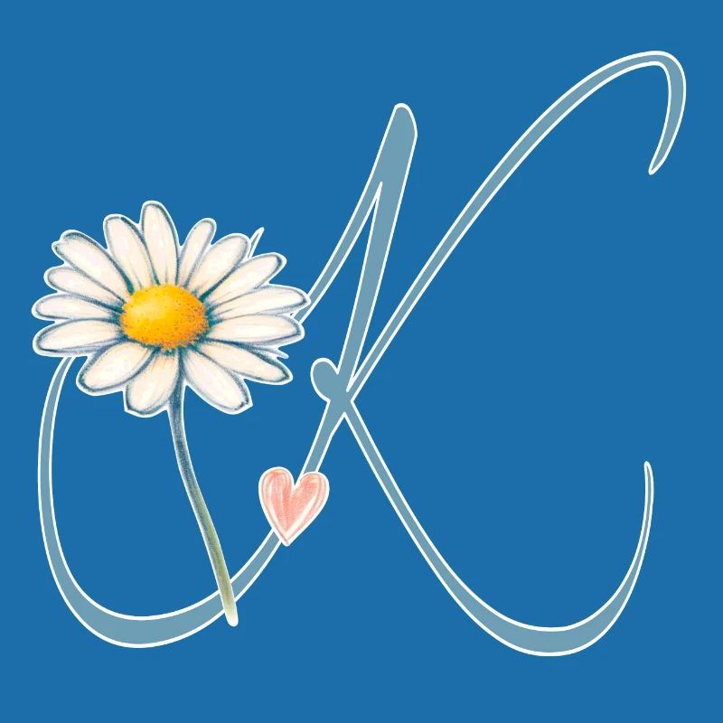 Buchstabe K Gänseblümchen Herz