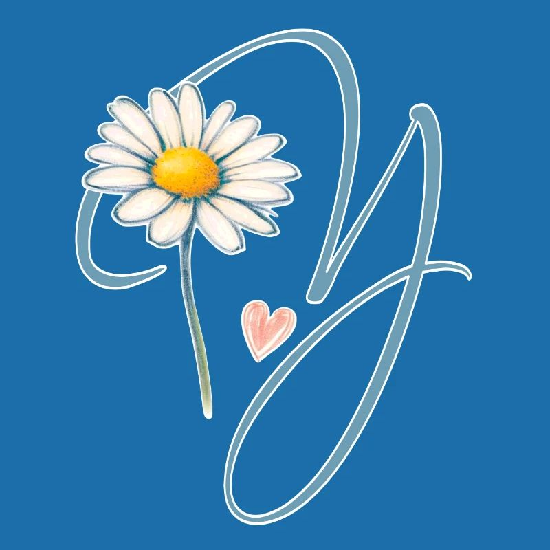 Buchstabe Y Gänseblümchen Herz