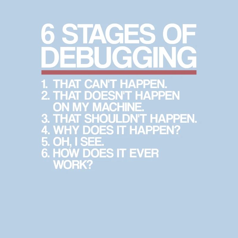 6 Stages of Debugging | Programmer, computer science