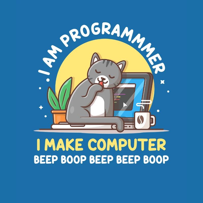 Cat Programmer Coder Developer Kitten Computer