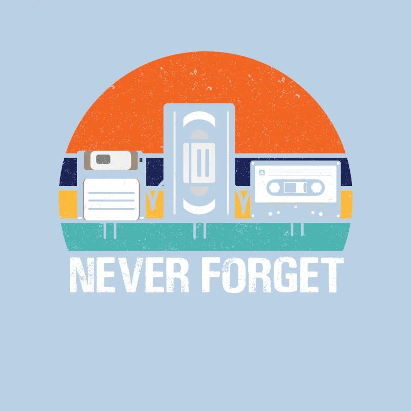 Disque et cassette VHS Never Forget - Retro Stuff