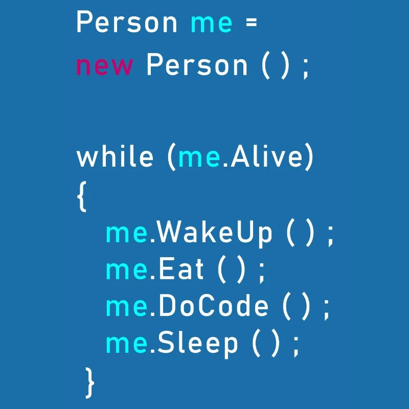 Person me = new person (); Programming Code Java