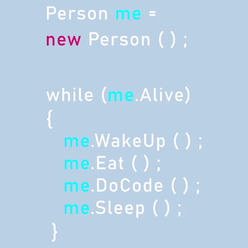 Person me = new Person (); Programmieren Code Java