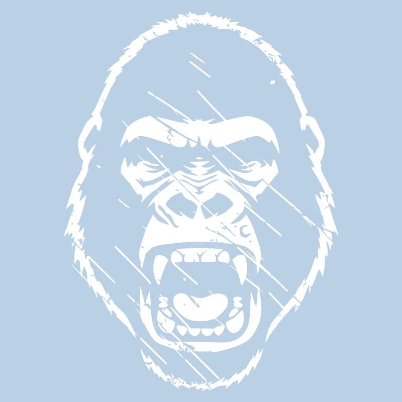 Furious Gorilla Stencil Grunge vector_path130