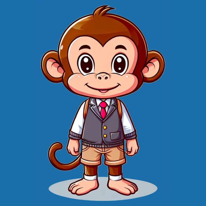 Singe écolier mignon