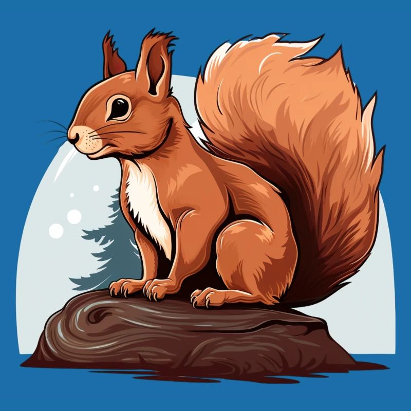 Herbst Eichhörnchen Wald Szene