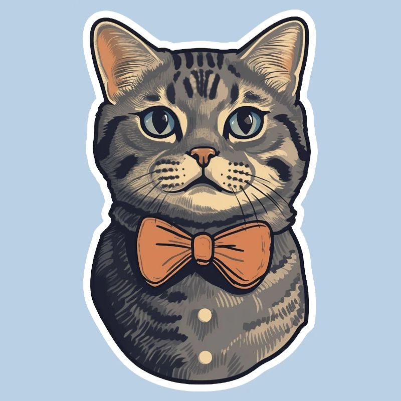 Eine süße Katze mit Fliege