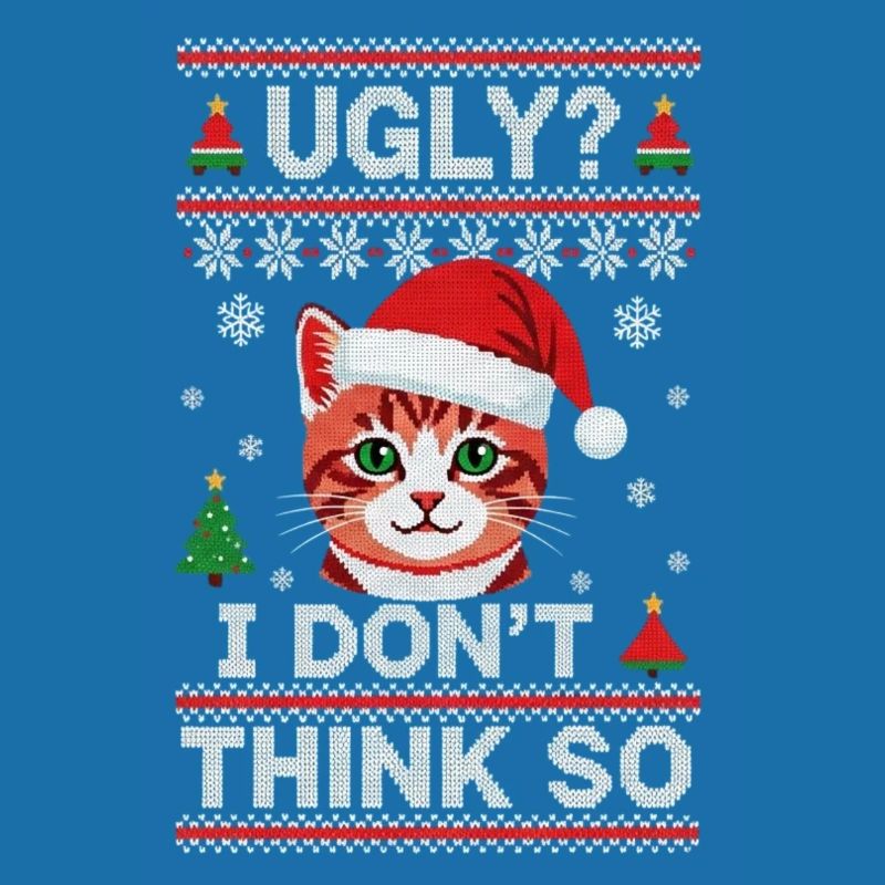 Chat de Noël – Pull de Noël moche