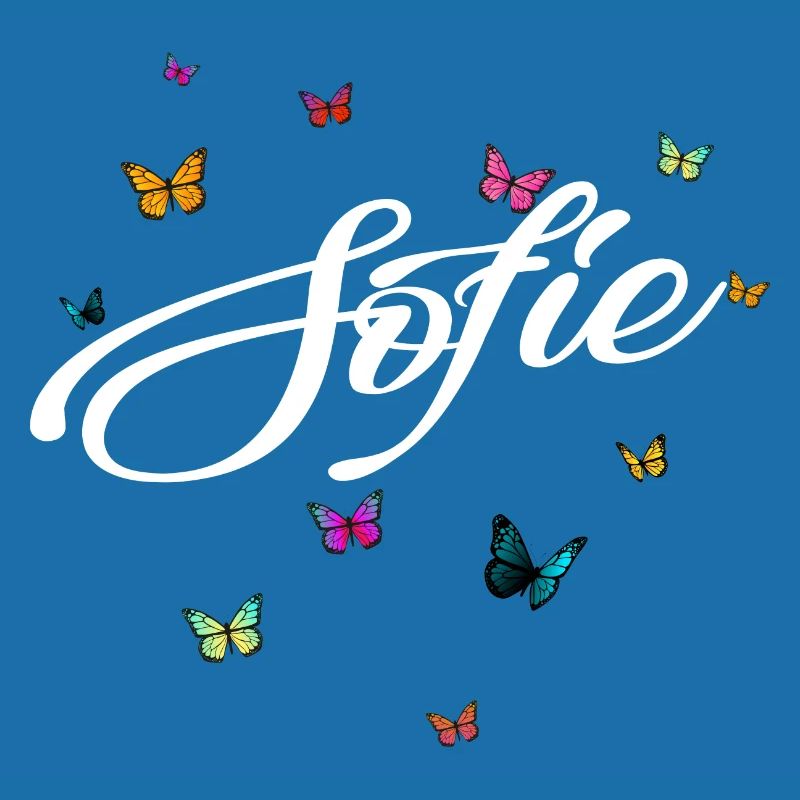 SOFIE - Mädchen Name mit bunten Schmetterlingen