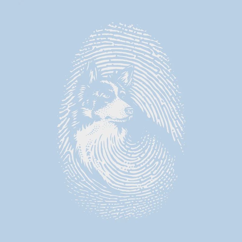 Border Collie empreinte digitale design bordure créative