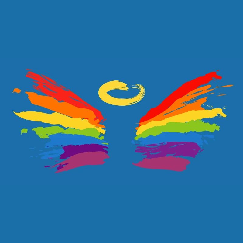 Gemaltes Engel-Design in Regenbogenfarben