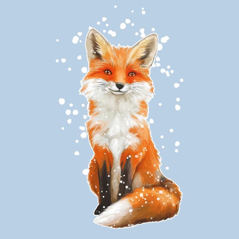 Fuchs mit Schneeflocken