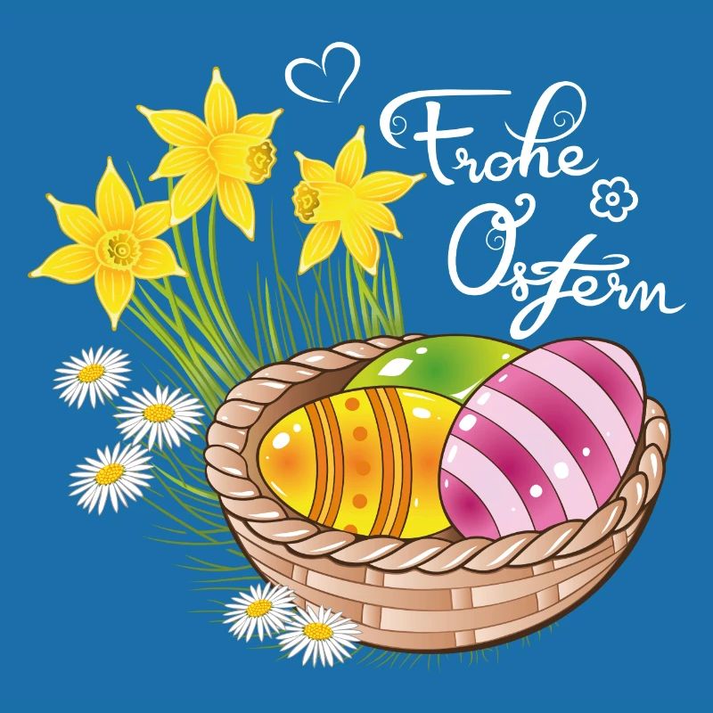 Happy Easter Easter basket Easter eggs Easter flowers eggs
