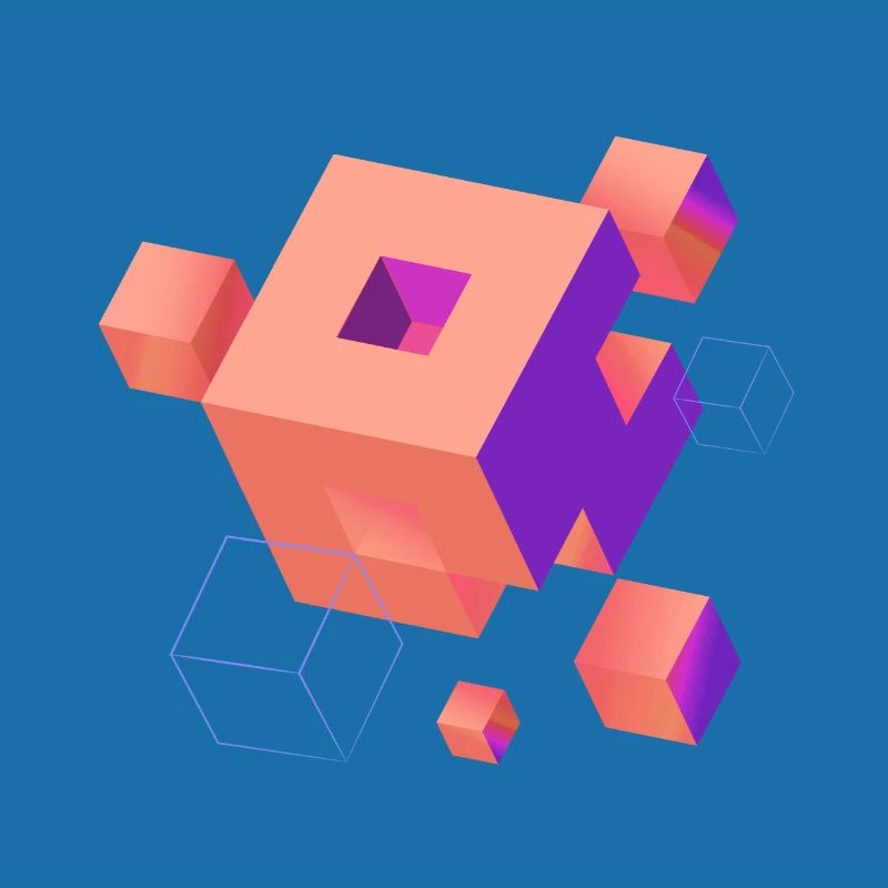 Cube Escher Space Nerd 3D AI Geek Cool PC Techie