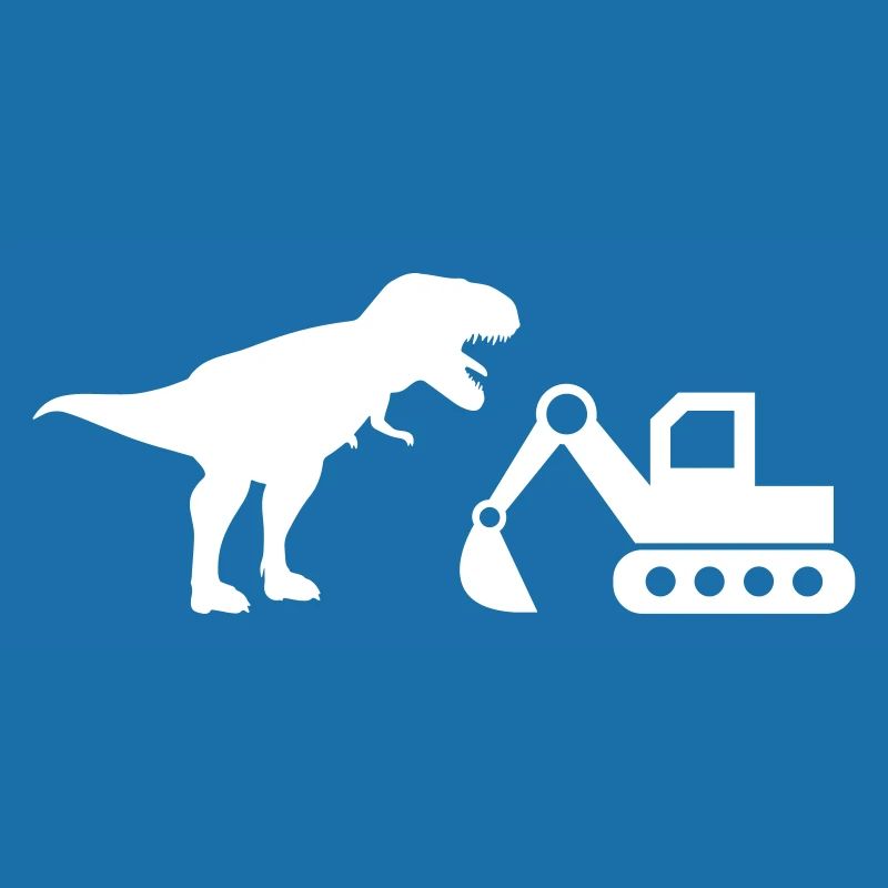 Excavator T-Rex construction site construction dinosaur construction workers