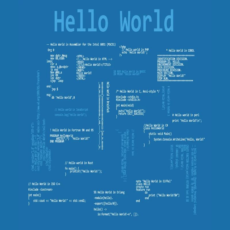 Hello World Programmiersprachen Programmierer Nerd