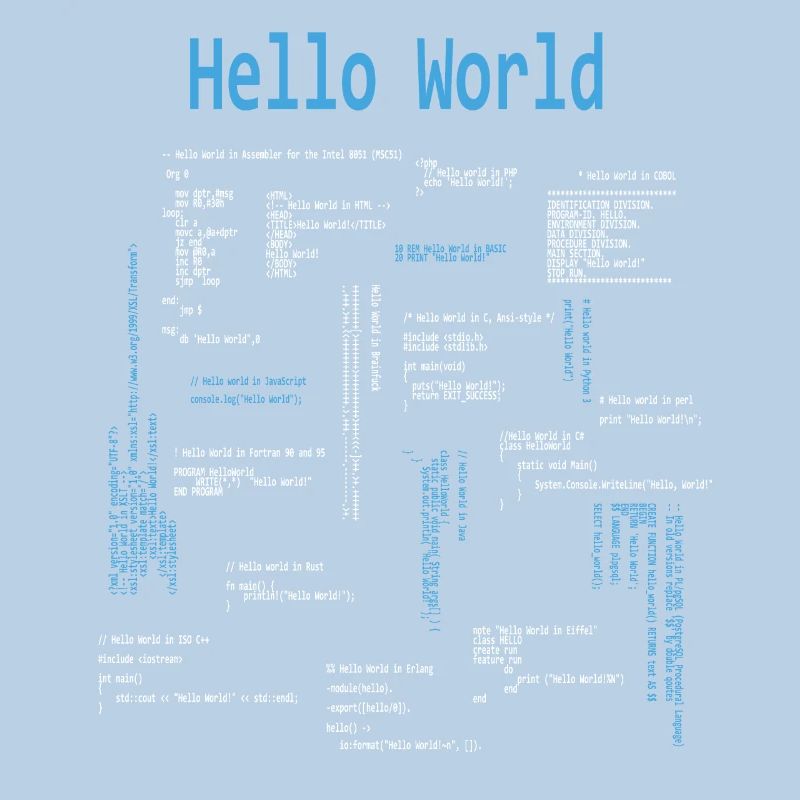 Hello World Programmiersprachen Programmierer Nerd