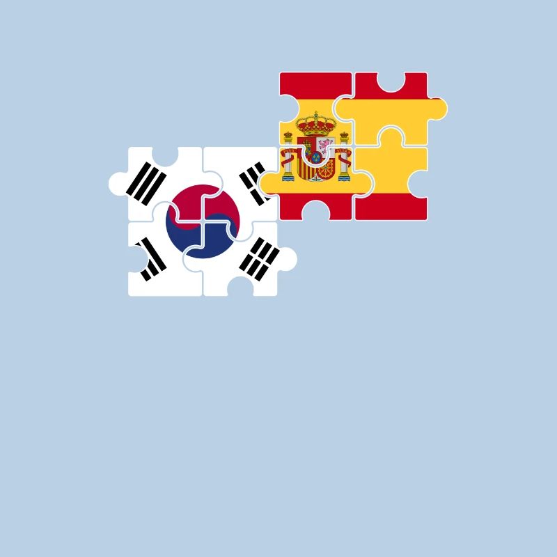 Corée du Sud, Espagne, drapeau, Espagnols, Sud-Coréens