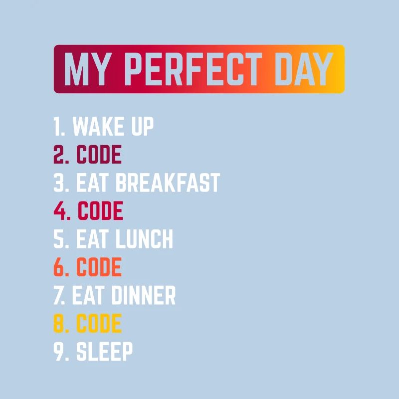 My Perfect Day Wake Up Code Software Developer Pro