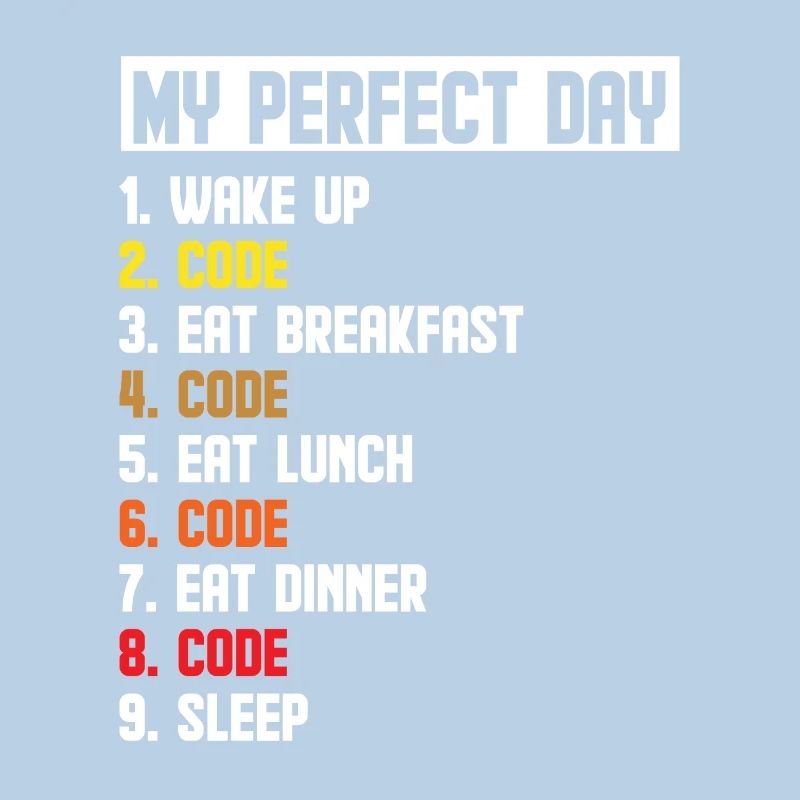 My Perfect Day Wake Up Code Software Developer Pro
