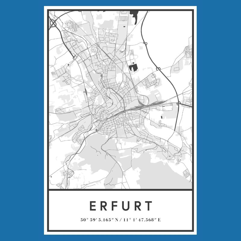 Erfurt Thuringia map city map city map map