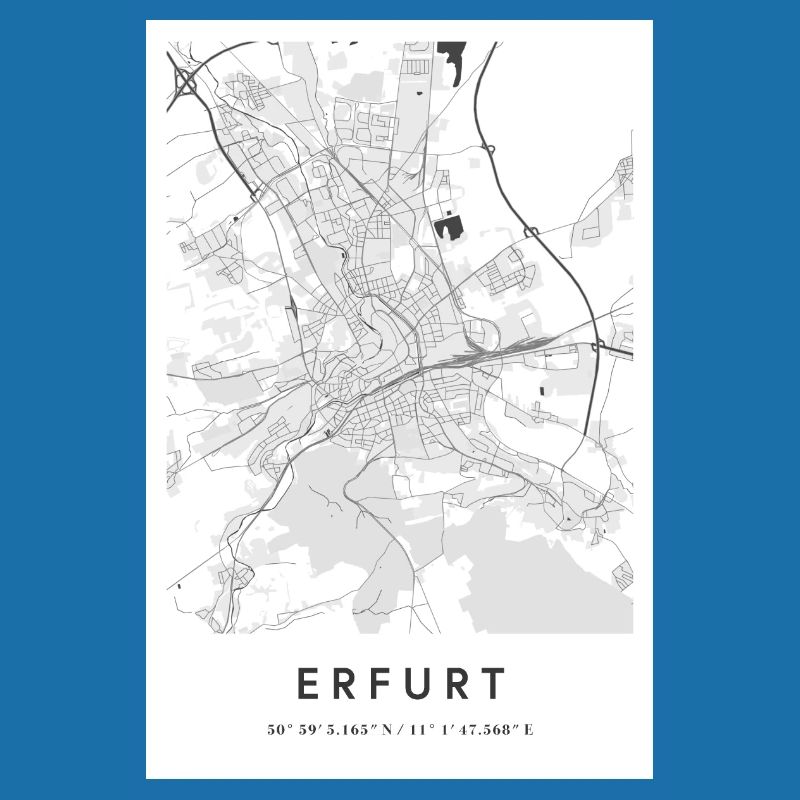Erfurt Thuringia map city map city map map