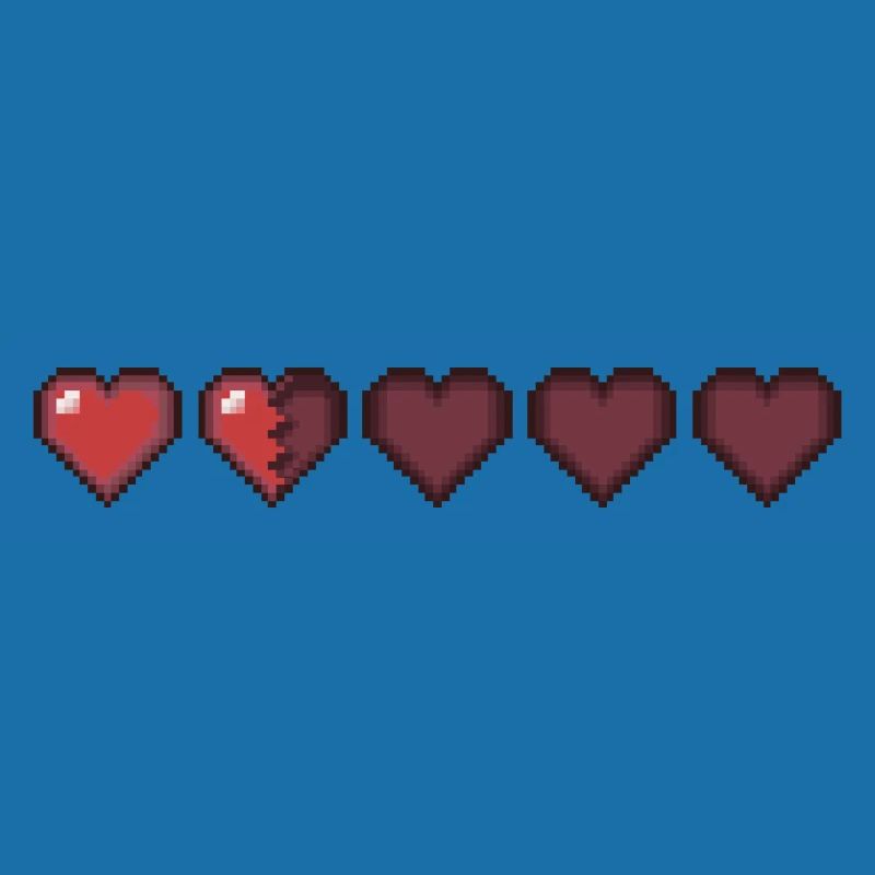 Retro pixel heart life indicator