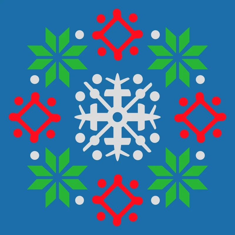 Schneeflocken Muster Weihnachtspullover Schnee
