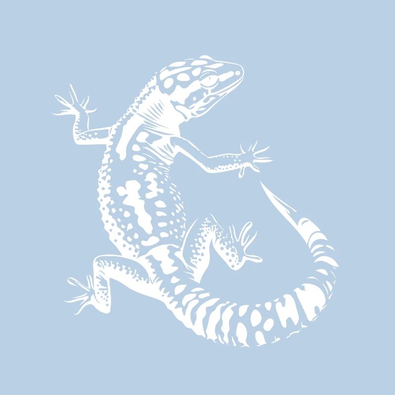 Black and White Lizard Silhouette Leopard Gecko