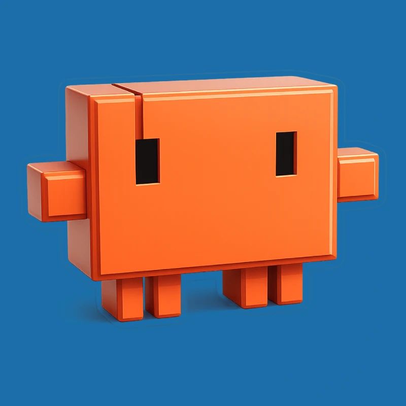 Claude Code Pixel 3D Mascot Cute Dev Sticker