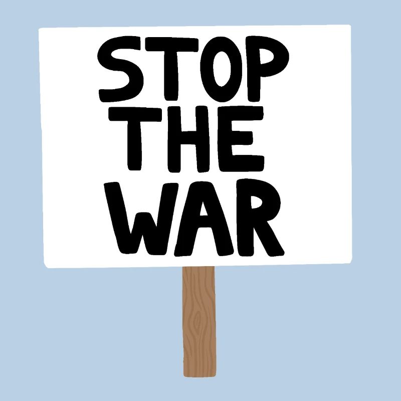 Stopp das Kriegsprotest-Schild