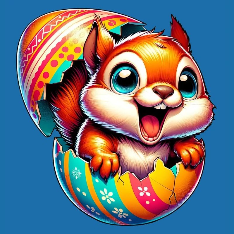 Easter Squirrel with Easter Egg: Cute Design