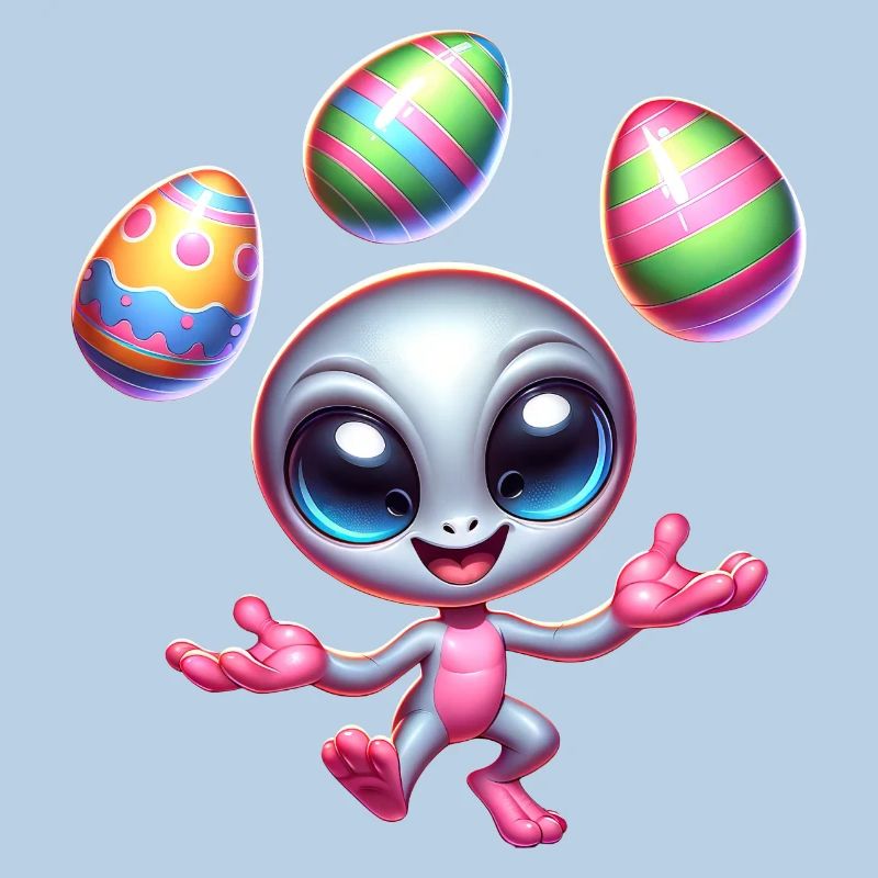 Alien-Osterjongleur: Eierakrobatik