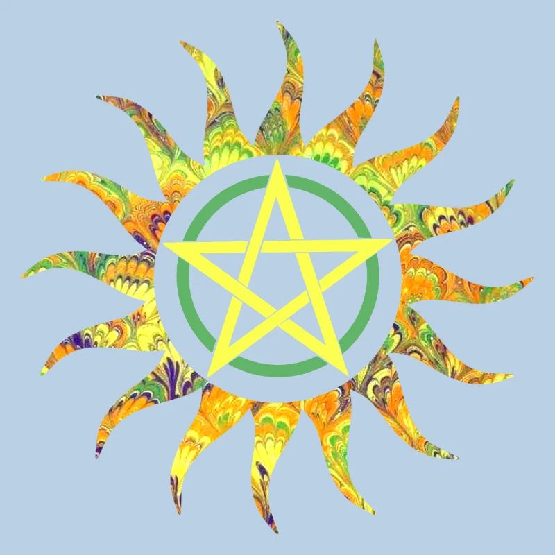 pentagram in sun e 258