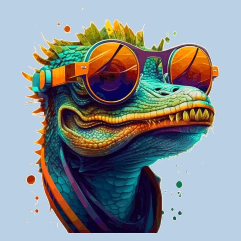 Kroko oder Alligator mit Sonnenbrille im Sommer