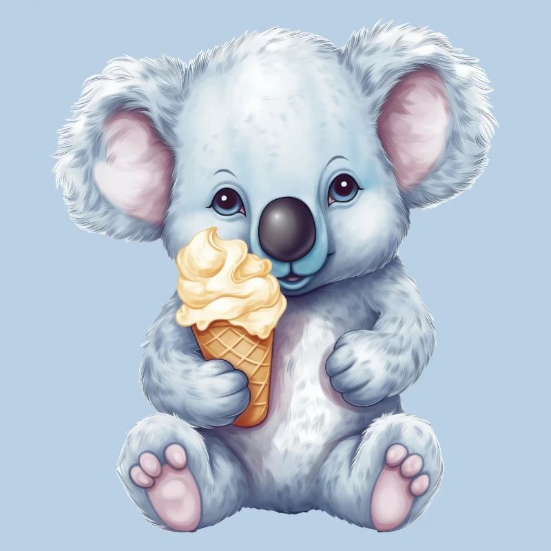 Süßer Comic Koala mit Vanille Softeis