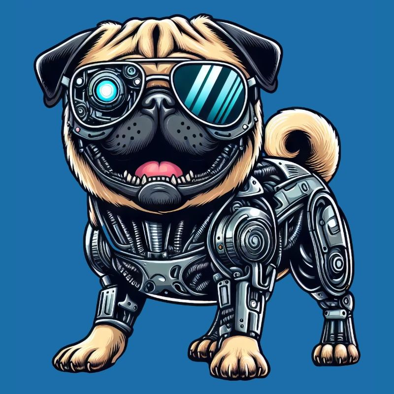Pug Cyborg - Bionic Robot Dog