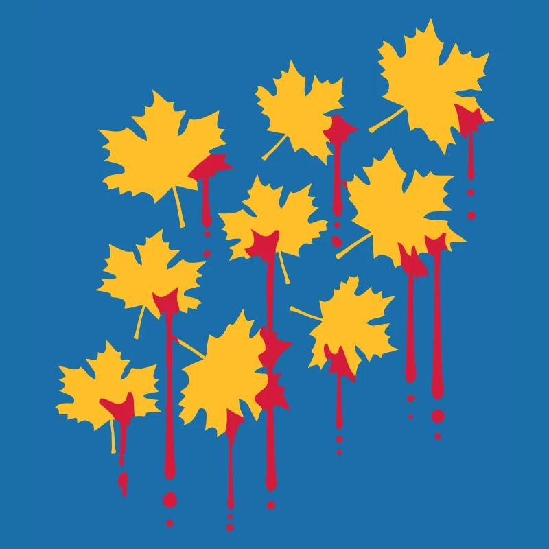 graffiti blood drops red maple leaf pattern tart